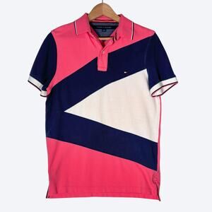 Retro‎ 90s Style Preppy Tommy Hilfiger Polo Shirt Men's S Short Sleeve